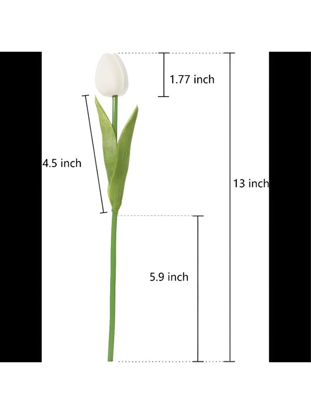 10 Heads Artificial Tulips Flowers Real Touch Arrangement Bouquet (White)